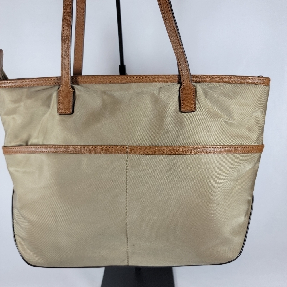 KORS Michael Kors Tan and Beige Nylon Tote - Picture 7 of 7